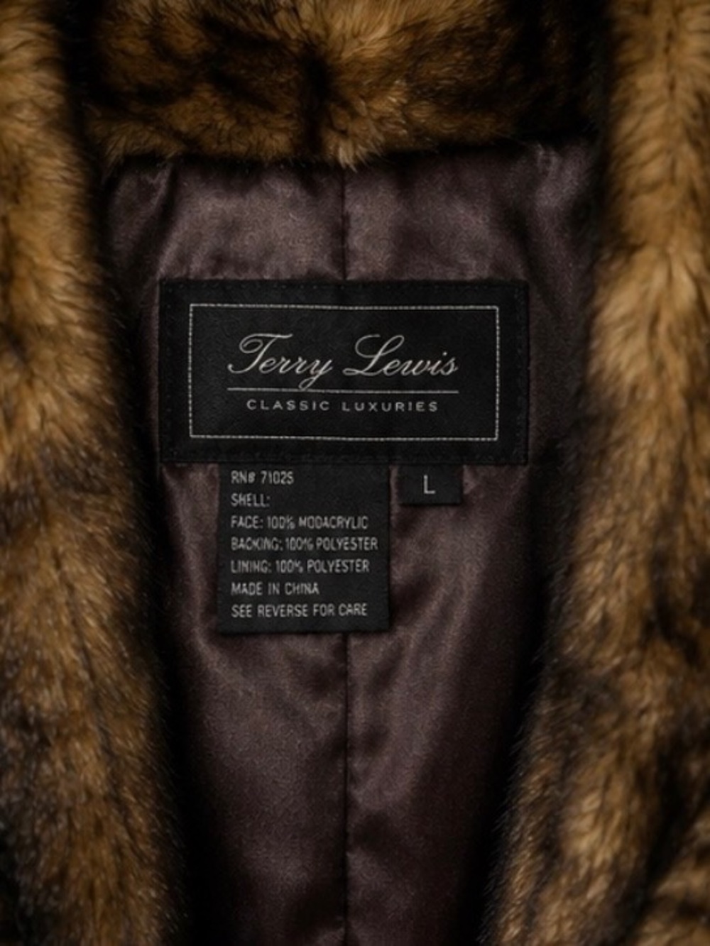Terry Lewis Classic Luxuries Faux Fur Teddy Coat in Rich Brown